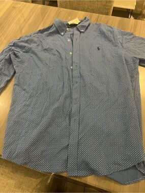 Ralph Lauren Men’s Light Blue Microdot Button-Down Shirt
